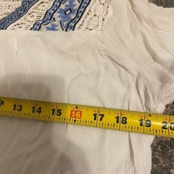 Artiasan Ny Womens Large White Embroidered 3/4 Sleeve Dress Knee Length - Picture 10 of 15